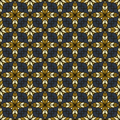 Fototapeta premium Creative floral geometry seamless vector tile pattern. Abstract flower repeating tiling wallpaper.