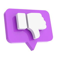 3D dislike icon. 3D illustration.