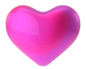 3D heart. Valentine card decoration. 3D illustration.