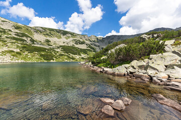 Naklejka na ściany i meble Landscape of The Long Lake, Pirin Mountain, Bulgaria