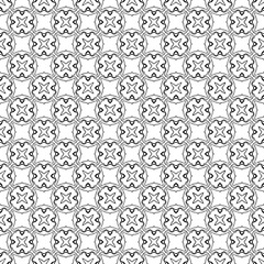 Black and white seamless abstract pattern. Background and backdrop. Grayscale ornamental design. Mosaic ornaments. Vector graphic illustration. EPS10.