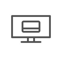 Credit card and banking icon outline and linear symbol.	