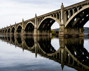 Fototapeta premium October 23, 2022 - Columbia, Pennsylvania - Veterans Memorial Bridge