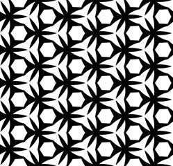 Fototapeta premium Black and white seamless abstract pattern. Background and backdrop. Grayscale ornamental design. Mosaic ornaments. Vector graphic illustration. EPS10.