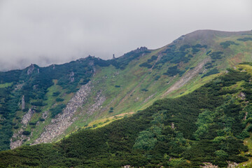 Naklejka premium Beautifull view of Chornohora highest mountain range in Western Ukraine