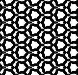 Black and white seamless abstract pattern. Background and backdrop. Grayscale ornamental design. Mosaic ornaments. Vector graphic illustration. EPS10.