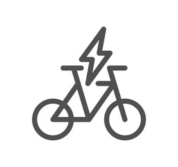 Bicycle and transportation icon outline and linear symbol.	
