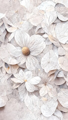 White flower background. White flowers illustration. Floral background for greenting or invintation cards. Light flower texture.