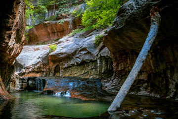 Waterfall and Pools in the Cave