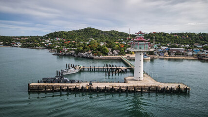 The aerial views of Koh Sichang Island in Thailand