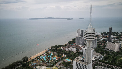 The aerial view of Pattaya in Thailand