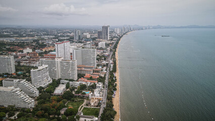 The aerial view of Pattaya in Thailand