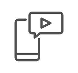 Cinema and video icon outline and linear symbol.	
