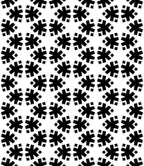 Black and white seamless abstract pattern. Background and backdrop. Grayscale ornamental design. Mosaic ornaments. Vector graphic illustration. EPS10.