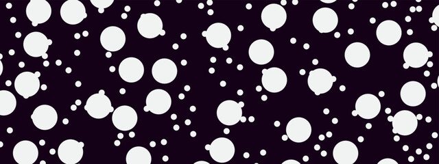 White snow falling on black night background. Winter snow falling background with copy space. 