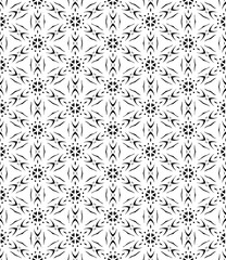 Black and white seamless abstract pattern. Background and backdrop. Grayscale ornamental design. Mosaic ornaments. Vector graphic illustration. EPS10.