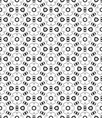 Black and white seamless abstract pattern. Background and backdrop. Grayscale ornamental design. Mosaic ornaments. Vector graphic illustration. EPS10.