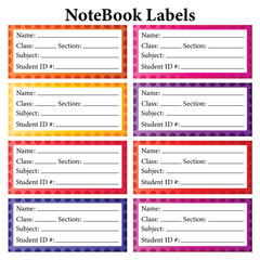 Obraz premium vector Notebook Labels design template 