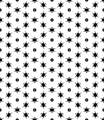 Fototapeta premium Black and white seamless abstract pattern. Background and backdrop. Grayscale ornamental design. Mosaic ornaments. Vector graphic illustration. EPS10.