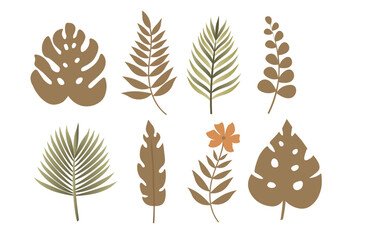 Vector set of leaves and branches
