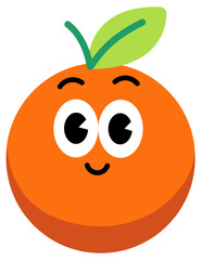 Grapefruit face cute with white stroke