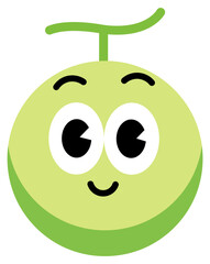 Melon face cute with white stroke