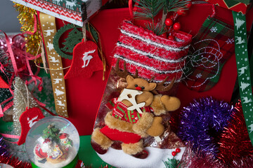 Christmas Giftbox Decorations Background Photo, Uskudar Istanbul, Turkey