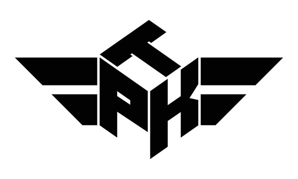 TPK three letter gaming logo in polygon cube shape logo design vector template. wordmark logo | emblem logo | monogram logo | initial letter logo | sports logo | minimalist logo | typography logo |