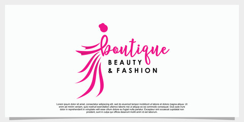 boutique fashion logo design template illustration