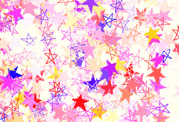 Light Pink, Yellow vector texture with beautiful stars.
