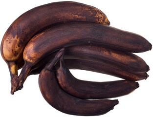 Bananas are black in clusters isolated. PNG