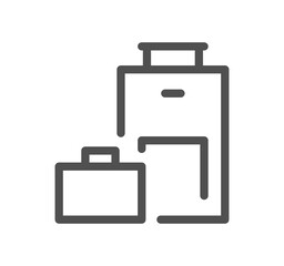 Baggage and travel icon outline and linear symbol.	
