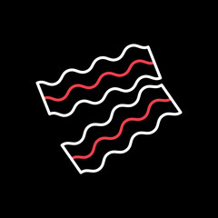 Bacon Strips vector icon. Barbecue and bbq grill