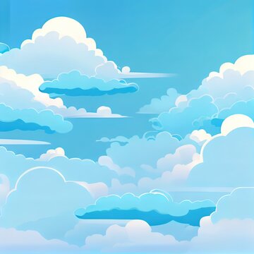 Blue mist cloud minimalistic background