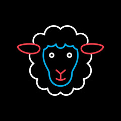 Sheep vector flat icon. Animal head sign