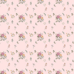 beautiful seamless floral pattern. colorful background design. simple floral pattern illustration.