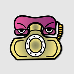 Funny cartoon and comic character faces. Character mascot emotion vector element for illustration