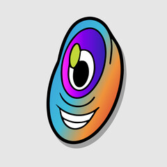 Retro 30s funny cartoon and comic character face vector illustration