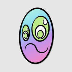 Retro 30s funny cartoon and comic character face vector illustration