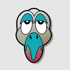 Retro 30s funny cartoon and comic character face vector illustration
