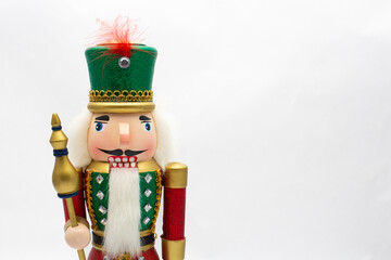 Colorful Christmas nutcracker on a white background