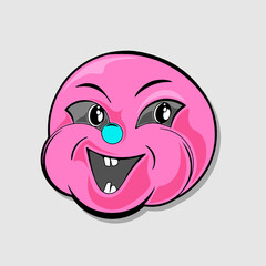 Retro 30s funny cartoon and comic character face vector illustration