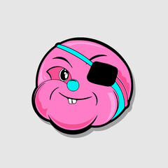Retro 30s funny comic and cartoon character face. Element of emotion character mascot vector illustration