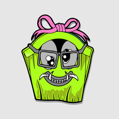 Retro 30s funny comic and cartoon character face. Element of emotion character mascot vector illustration