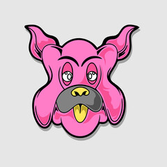 Retro 30s funny comic and cartoon character face. Element of emotion character mascot vector illustration