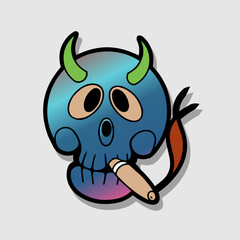 Retro 30s funny comic and cartoon character face. Element of emotion character mascot vector illustration