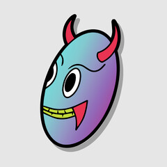Retro 30s funny comic and cartoon character face. Element of emotion character mascot vector illustration