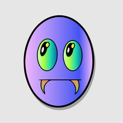 Illustration of cute cartoon comic character in retro style with expressions of different emotions