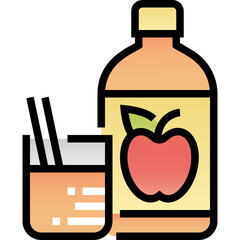 cider filled color line icon