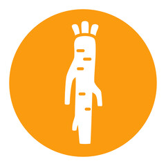 Horseradish root isolated vector glyph icon